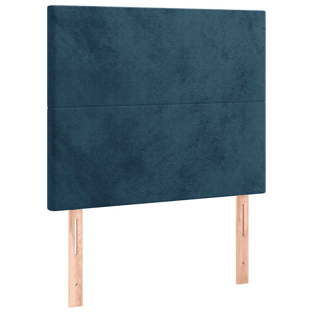 Box spring krevet s madracem tamnoplavi 90x190 cm baršunasti