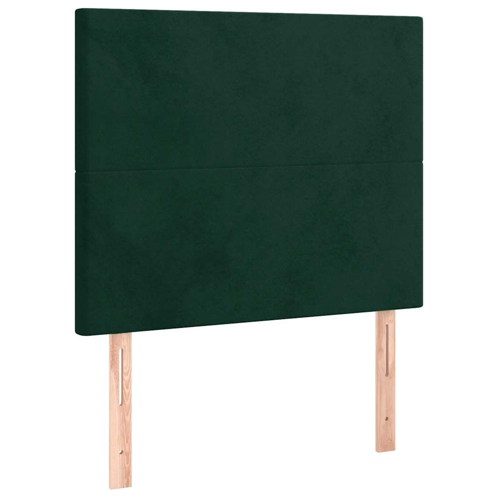 Box spring krevet s madracem tamnozeleni 100x200 cm baršunasti