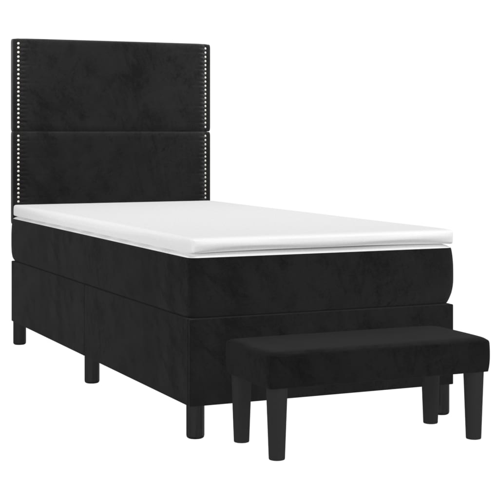 Box spring krevet s madracem crni 80 x 200 cm baršunasti