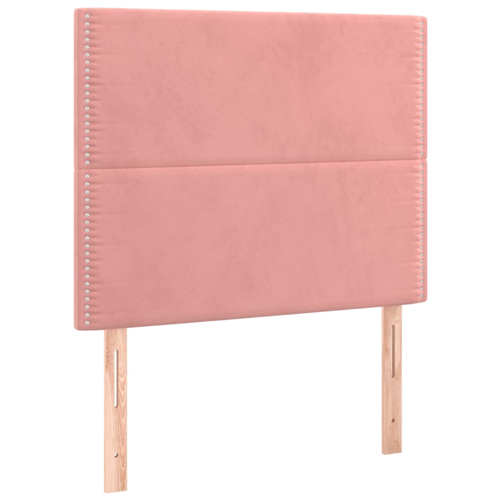 Box spring krevet s madracem ružičasti 90x190 cm baršunasti