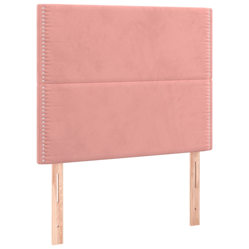 Box spring krevet s madracem ružičasti 90x200 cm baršunasti