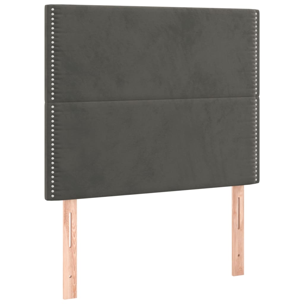 Box spring krevet s madracem tamnosivi 120 x 200 cm baršunasti