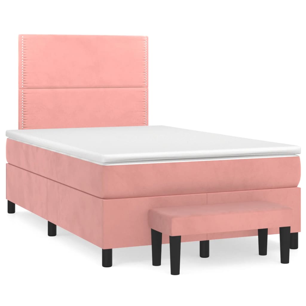 Box spring krevet s madracem ružičasti 120 x 200 cm baršunasti