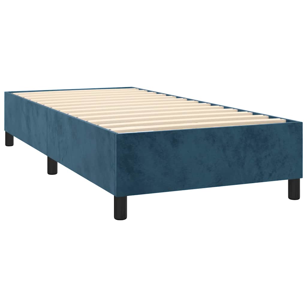 Box spring krevet s madracem tamnoplavi 80 x 200 cm baršunasti