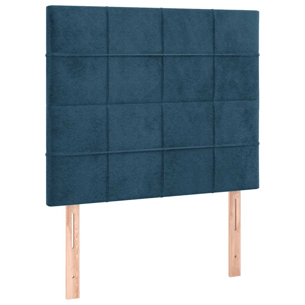 Box spring krevet s madracem tamnoplavi 80 x 200 cm baršunasti