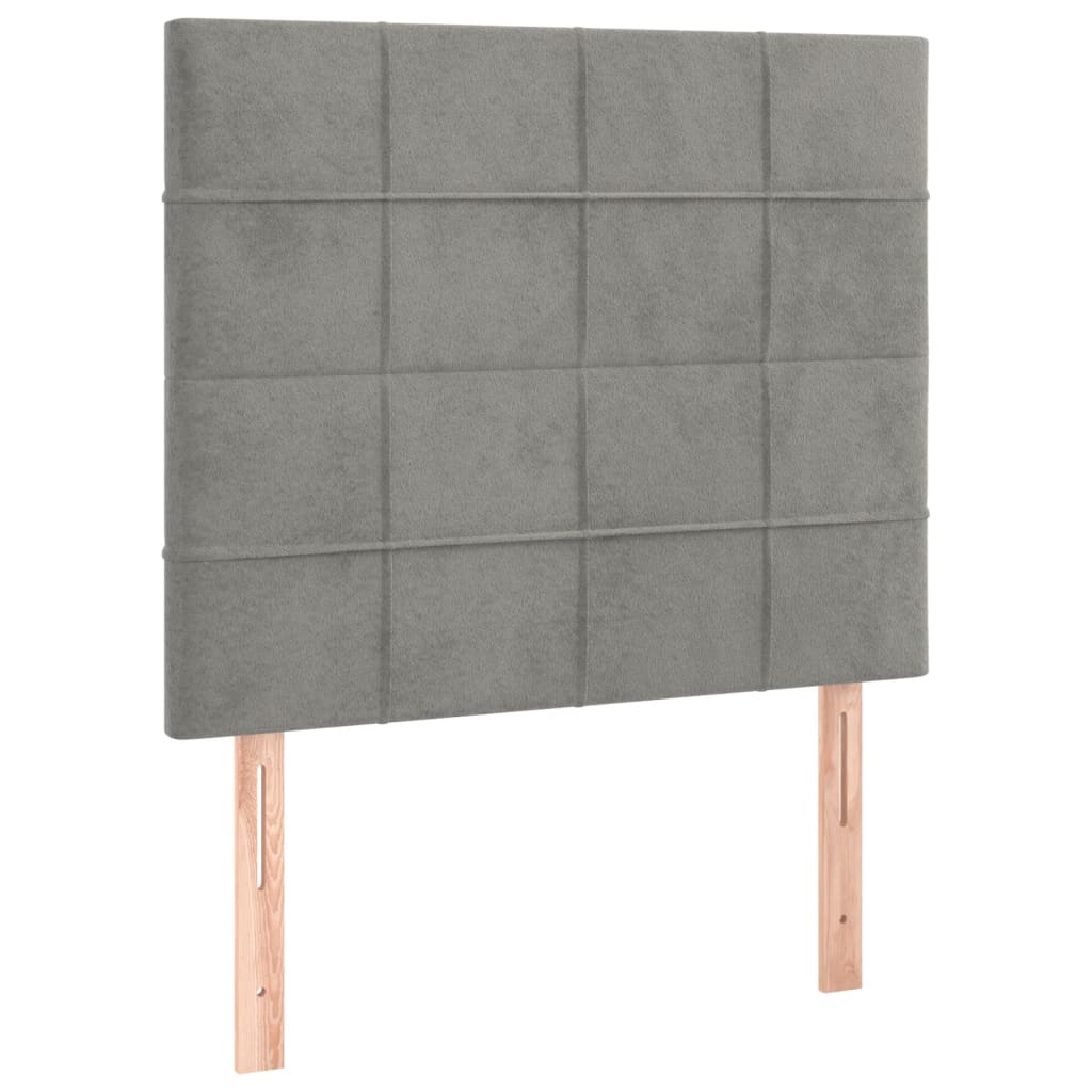 Box spring krevet s madracem svjetlosivi 100x200 cm baršunasti