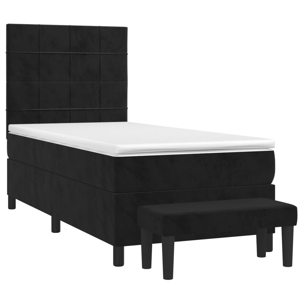 Box spring krevet s madracem crni 100x200 cm baršunasti