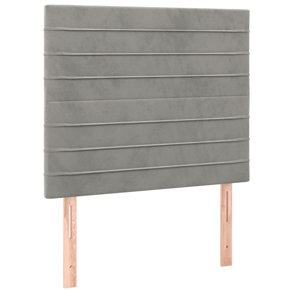 Box spring krevet s madracem svjetlosivi 80 x 200 cm baršunasti