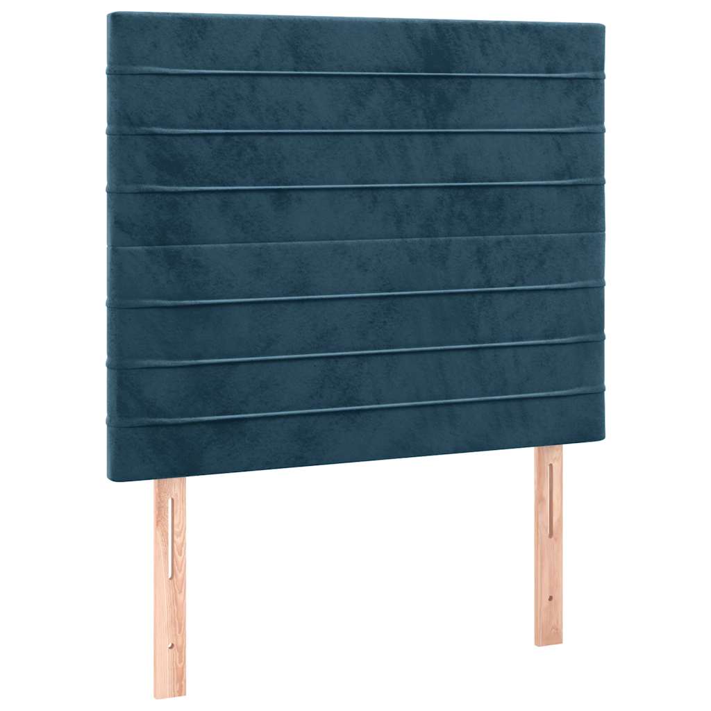 Box spring krevet s madracem tamnoplavi 90x190 cm baršunasti