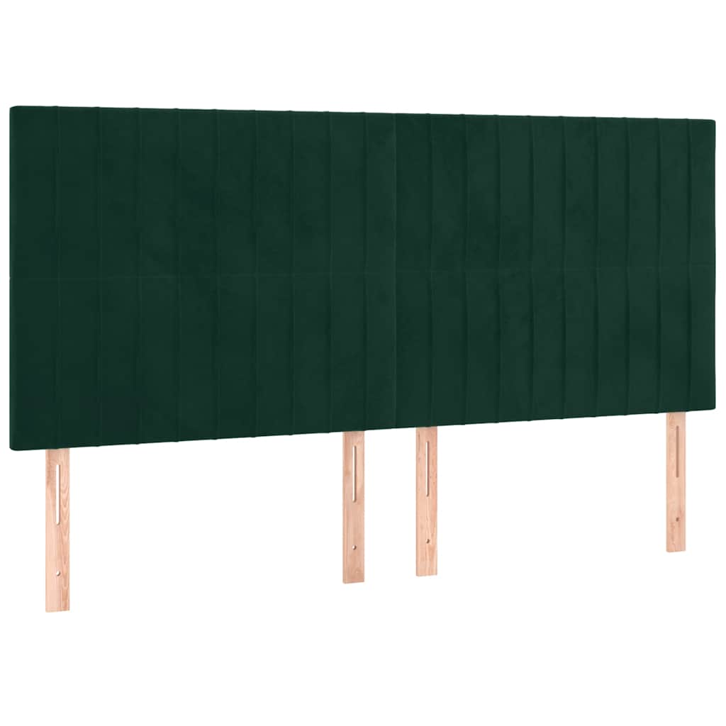 Krevet s oprugama i madracem tamnozeleni 200x200 cm baršunasti