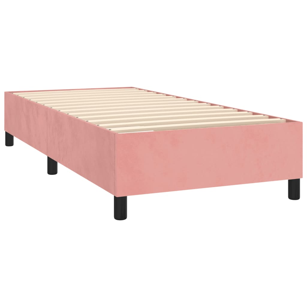 Box spring krevet s madracem ružičasti 90x200 cm baršunasti