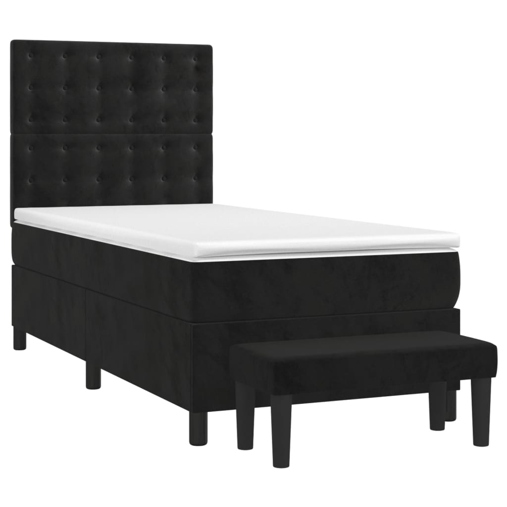 Box spring krevet s madracem crni 100x200 cm baršunasti