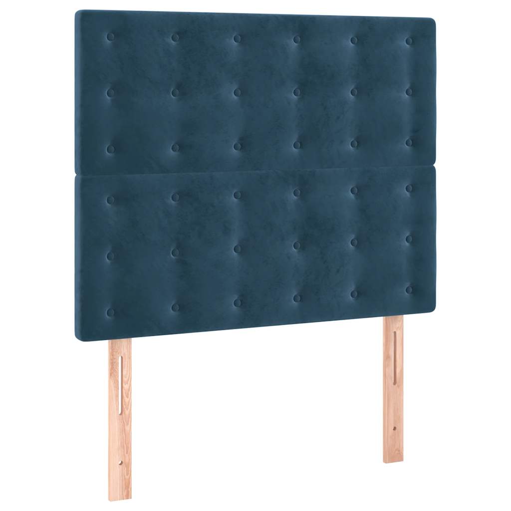 Box spring krevet s madracem tamnoplavi 120 x 200 cm baršunasti