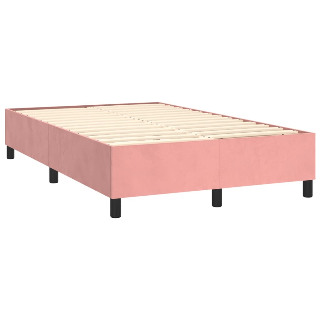 Box spring krevet s madracem ružičasti 120 x 200 cm baršunasti