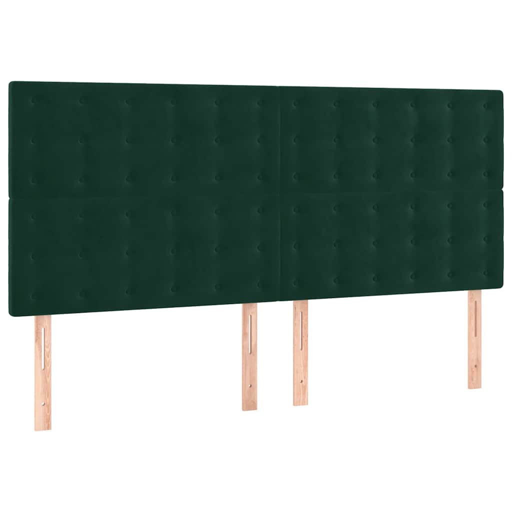 Krevet s oprugama i madracem tamnozeleni 160x200 cm baršunasti