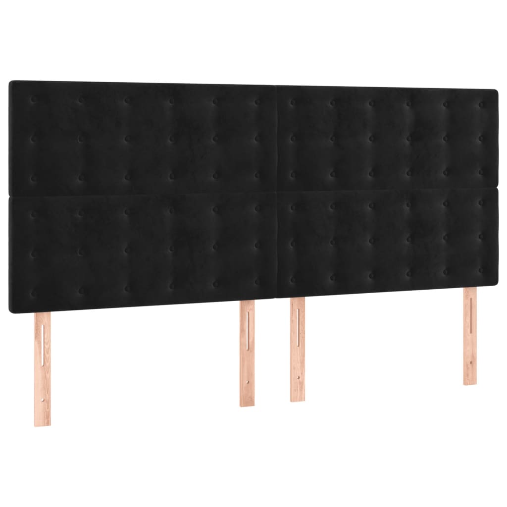 Krevet s oprugama i madracem crni 180x200 cm baršunasti