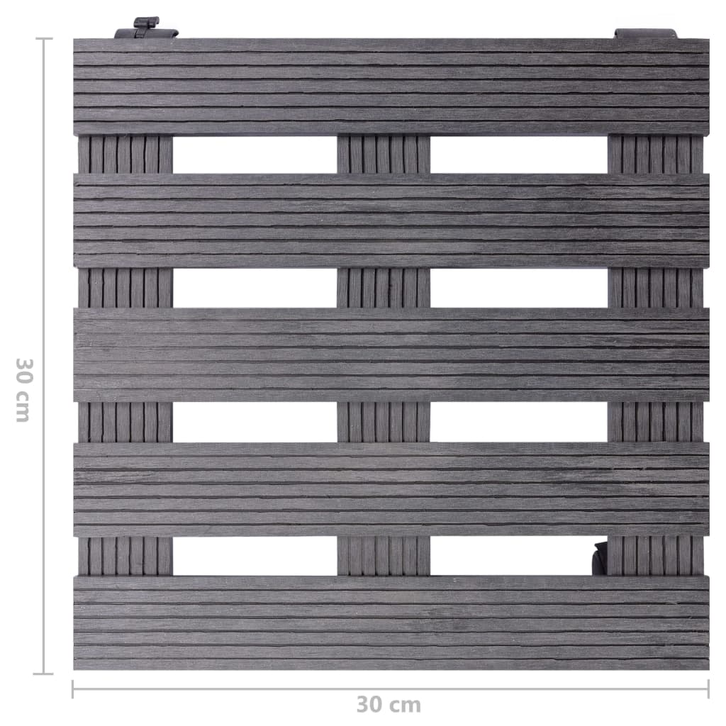 Kolica za biljke 4 kom siva 30 x 30 x 7,5 cm WPC