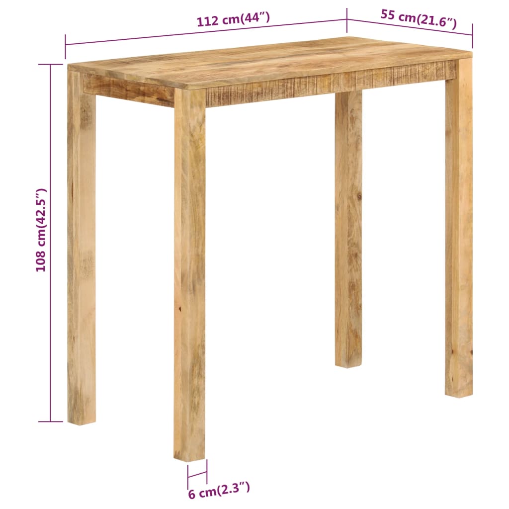 Blagovaonski stol 112 x 55 x 108 cm od masivnog drva manga