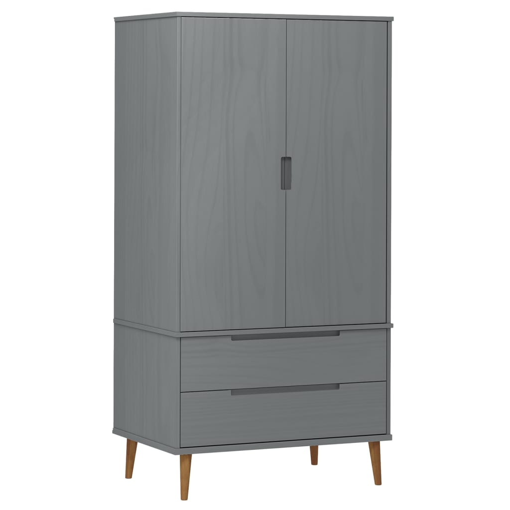 Ormar MOLDE sivi 90 x 55 x 175 cm od masivne borovine