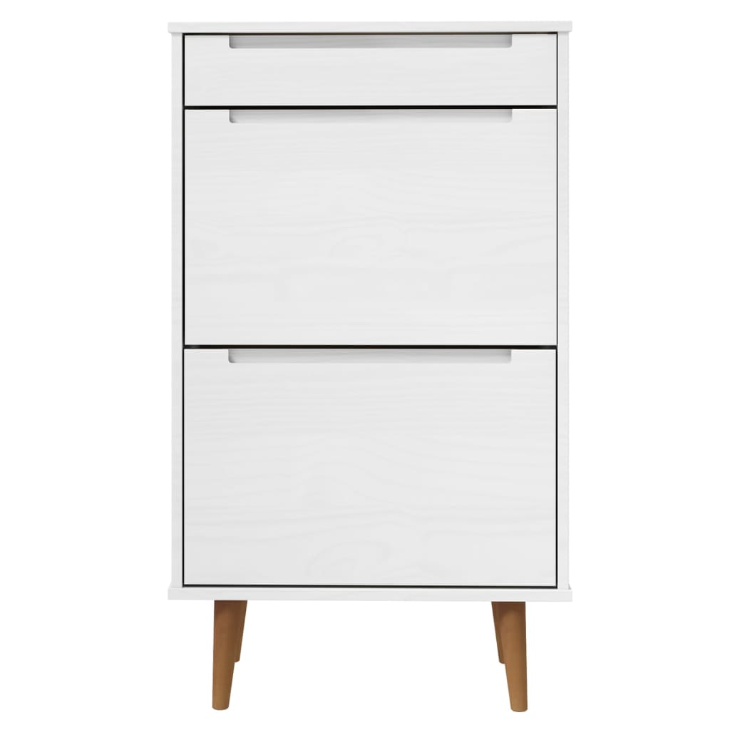 Ormarić za cipele MOLDE bijeli 59,5x35x103 cm masivna borovina