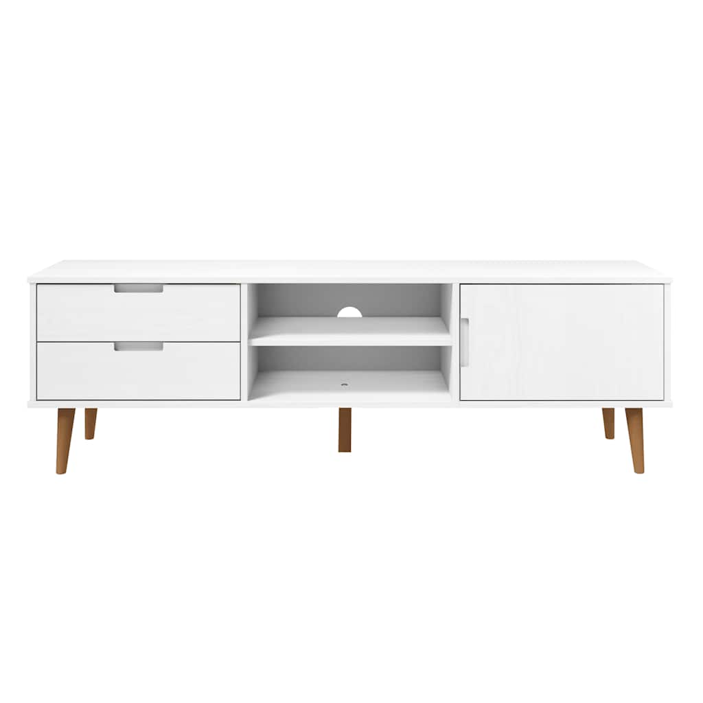 TV ormarić MOLDE bijeli 158 x 40 x 49 cm od masivne borovine