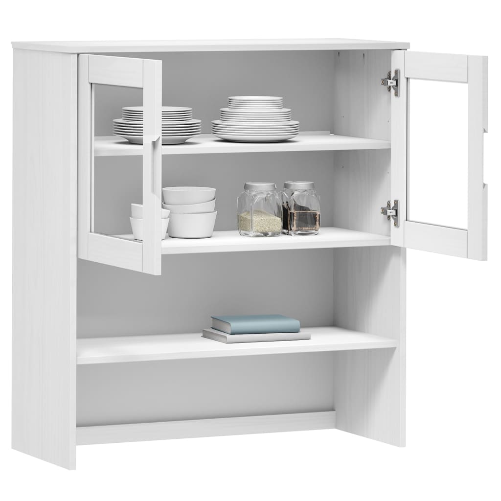 Gornji element za komodu MOLDE bijeli 90x35x100 cm od borovine