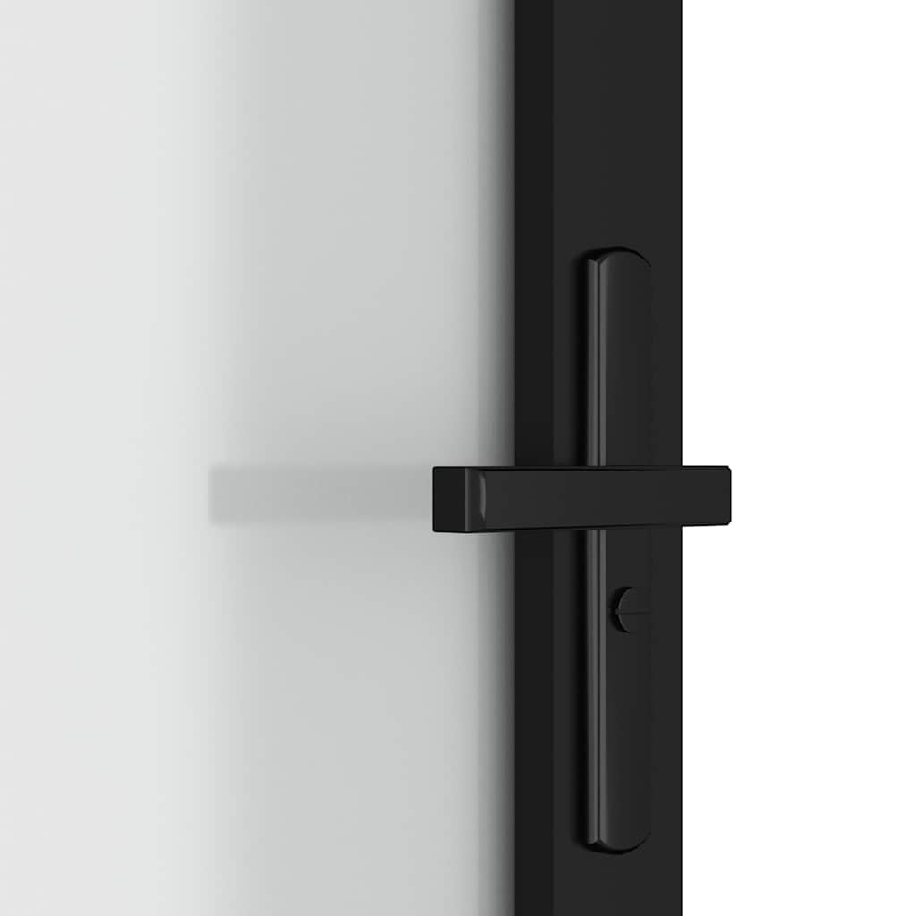 Unutarnja vrata 93 x 201,5 cm crna od mat stakla i aluminija
