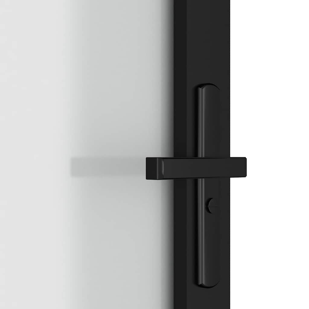 Unutarnja vrata 83 x 201,5 cm crna od mat stakla i aluminija