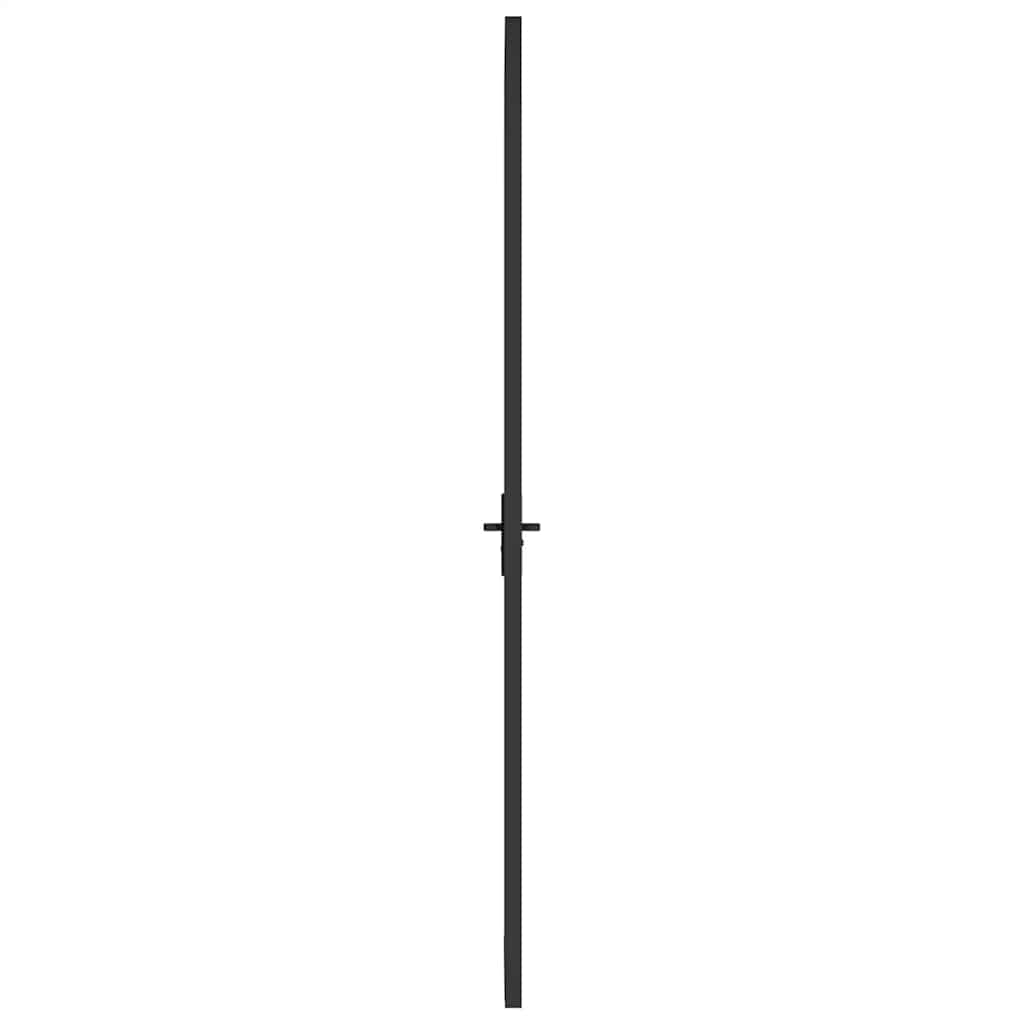 Unutarnja vrata 83 x 201,5 cm crna od ESG stakla i aluminija