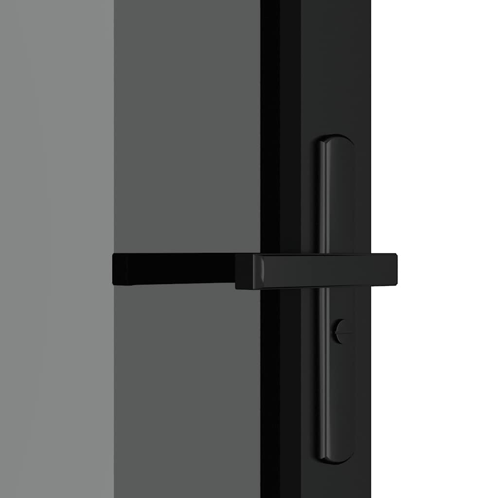 Unutarnja vrata 83 x 201,5 cm crna od ESG stakla i aluminija