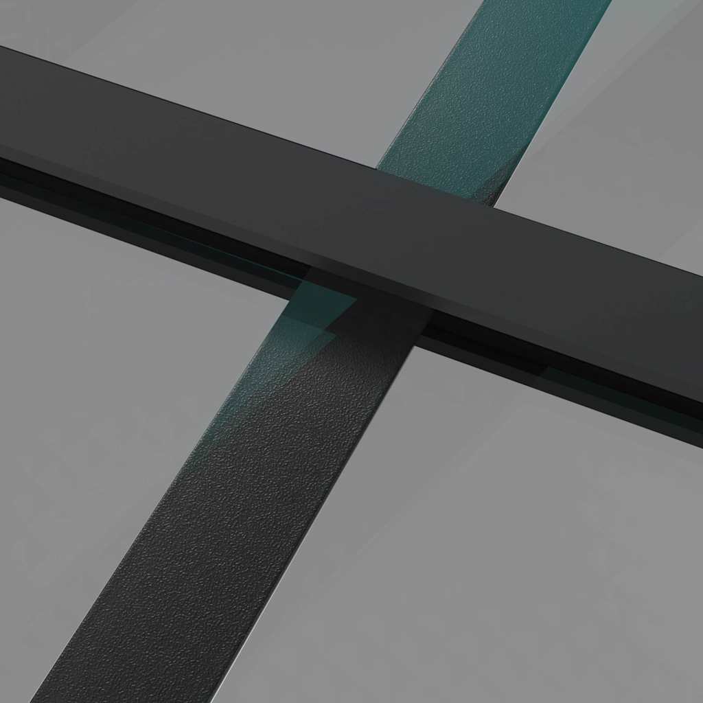 Unutarnja vrata 93 x 201,5 cm crna od ESG stakla i aluminija