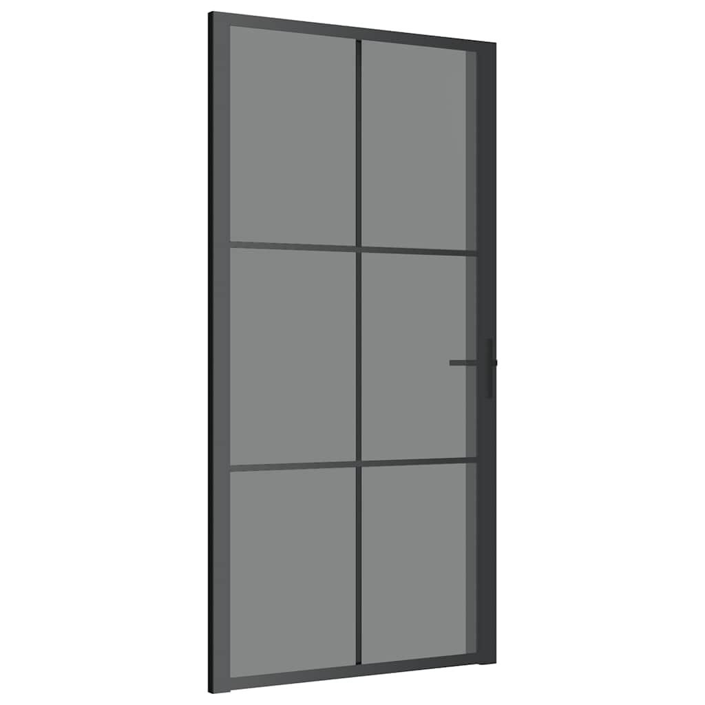 Unutarnja vrata 102,5x201,5 cm crna od ESG stakla i aluminija