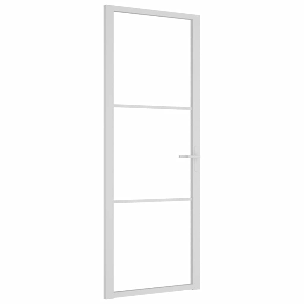 Unutarnja vrata 76 x 201,5 cm Bijela od ESG stakla i aluminija