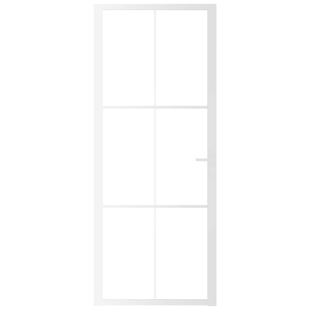 Unutarnja vrata 83 x 201,5 cm Bijela od ESG stakla i aluminija