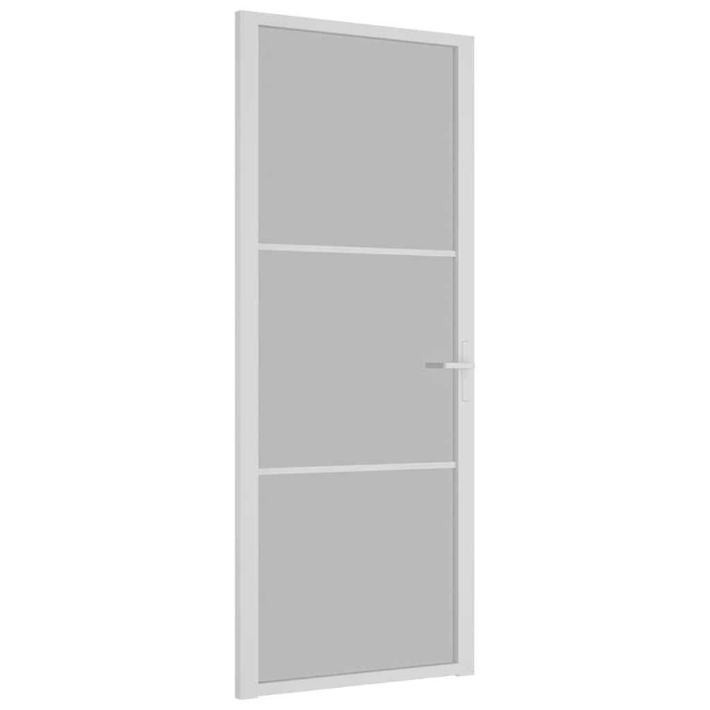 Unutarnja vrata 83 x 201,5 cm Bijela od mat stakla i aluminija