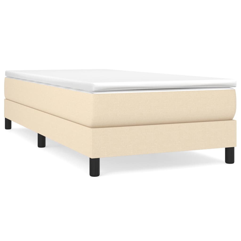 Krevet s oprugama i madracem krem 90 x 190 cm od tkanine
