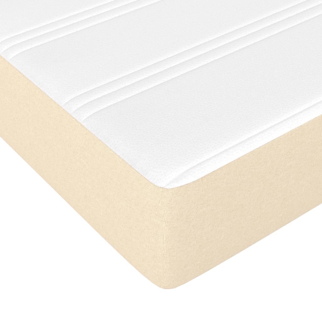 Krevet s oprugama i madracem krem 90 x 190 cm od tkanine