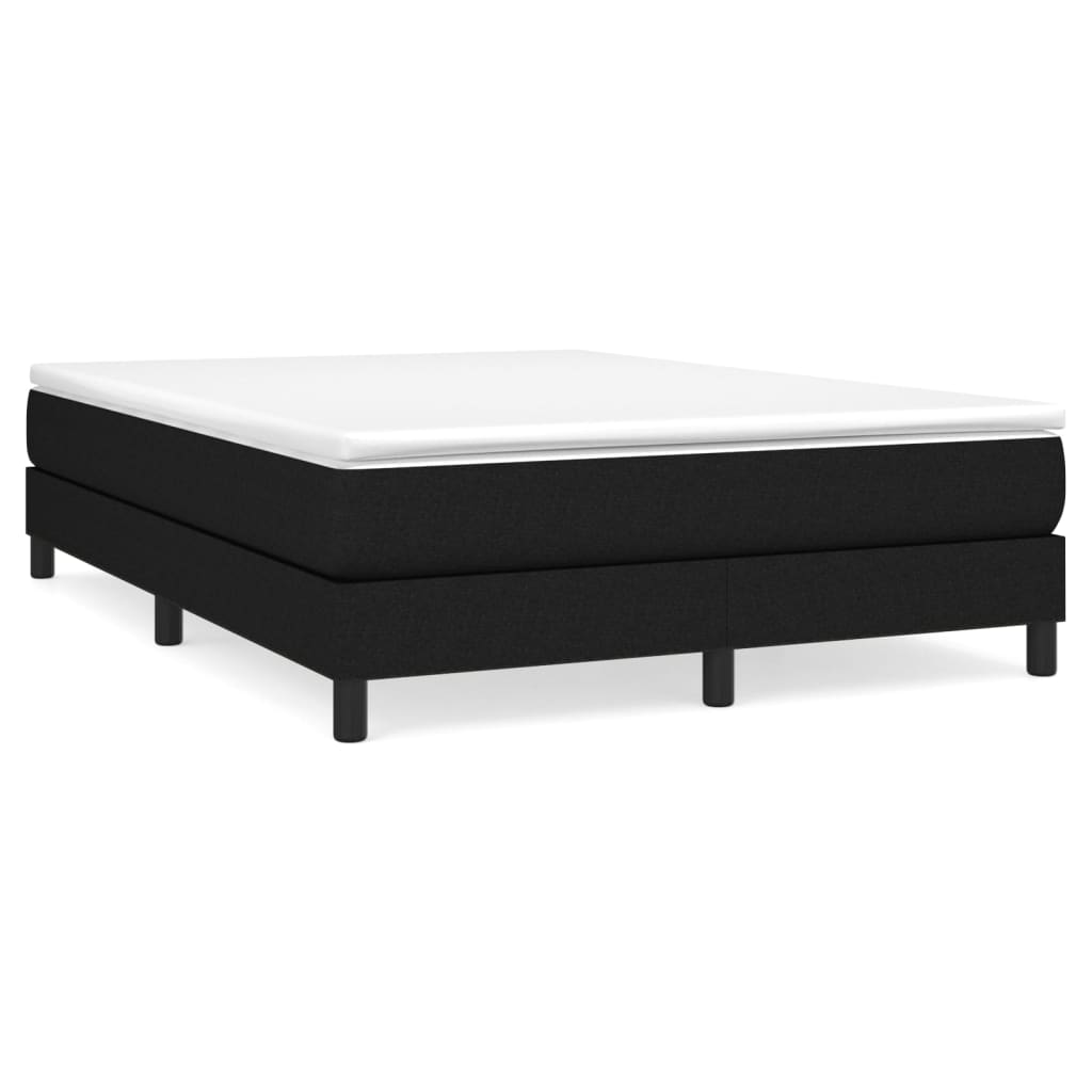 Krevet s oprugama i madracem crni 140 x 190 cm od tkanine