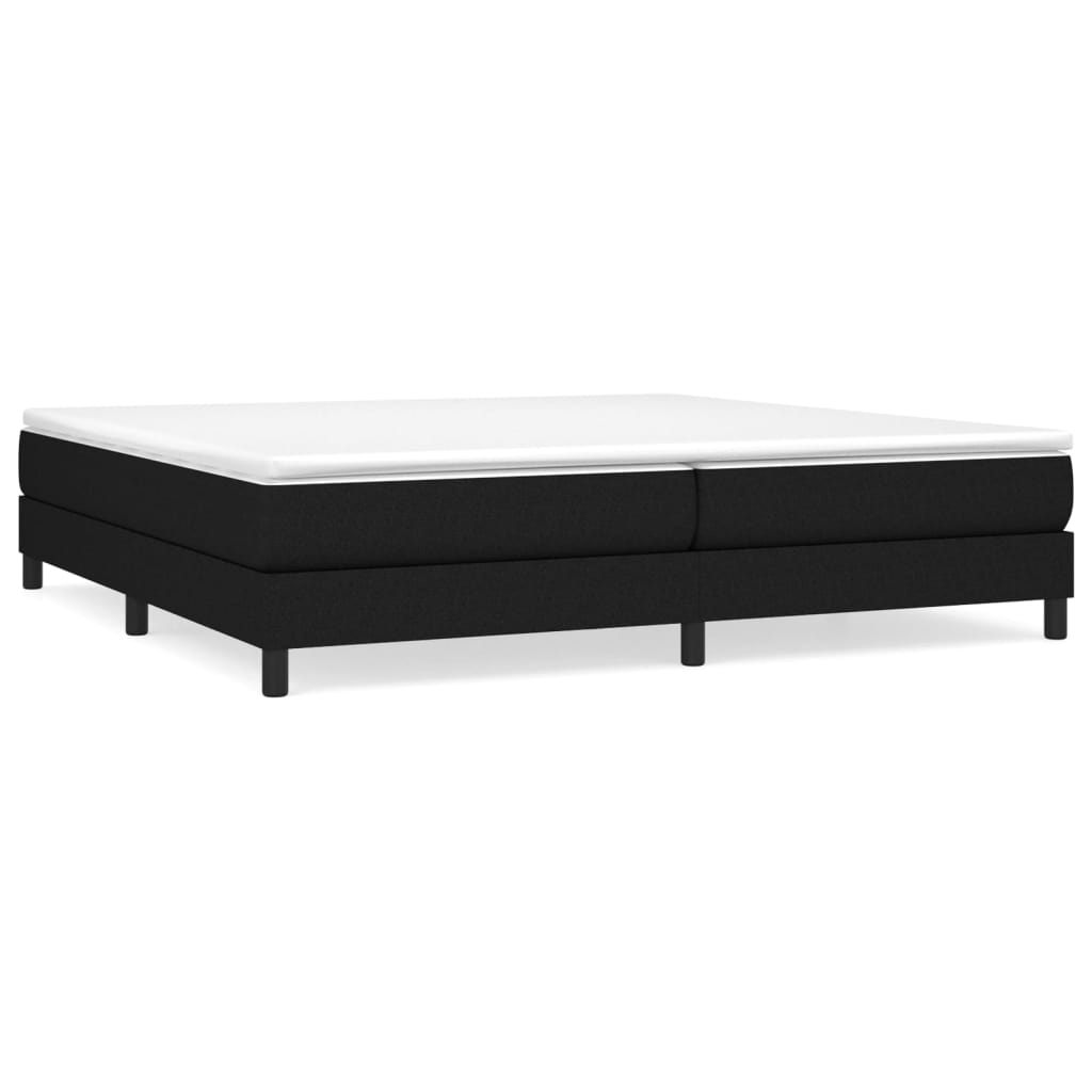Krevet s oprugama i madracem crni 200x200 cm od tkanine