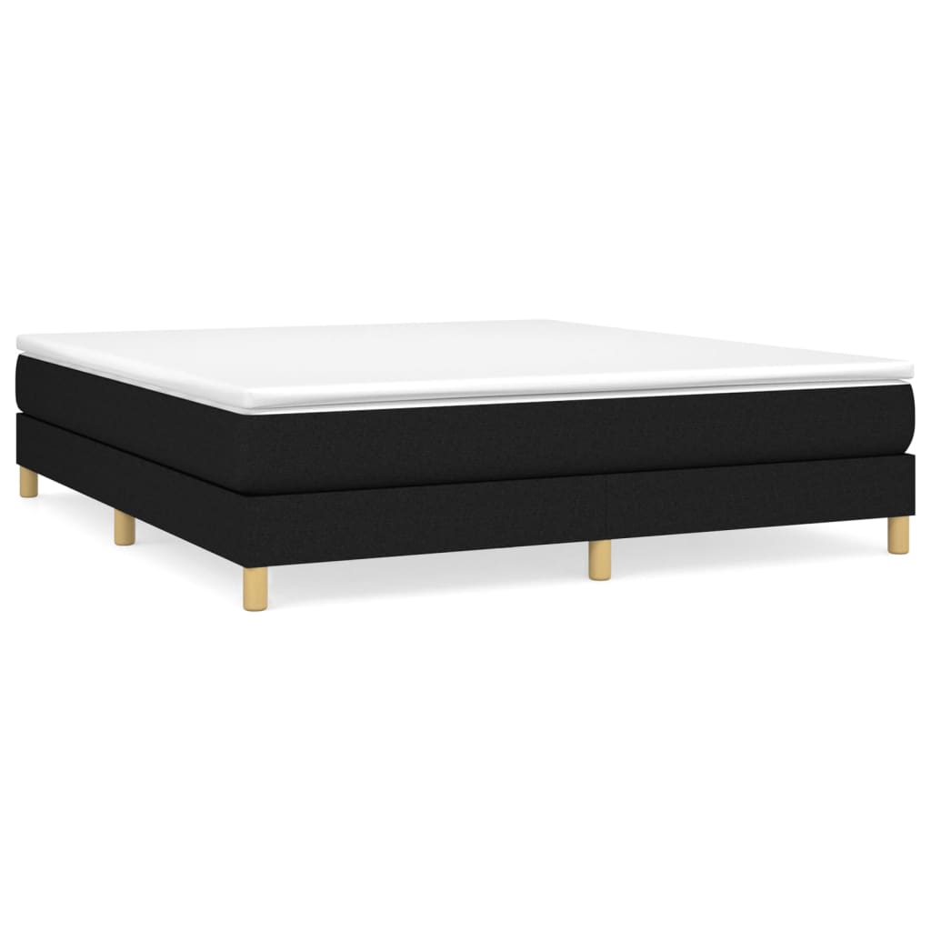 Krevet s oprugama i madracem crni 180x200 cm od tkanine