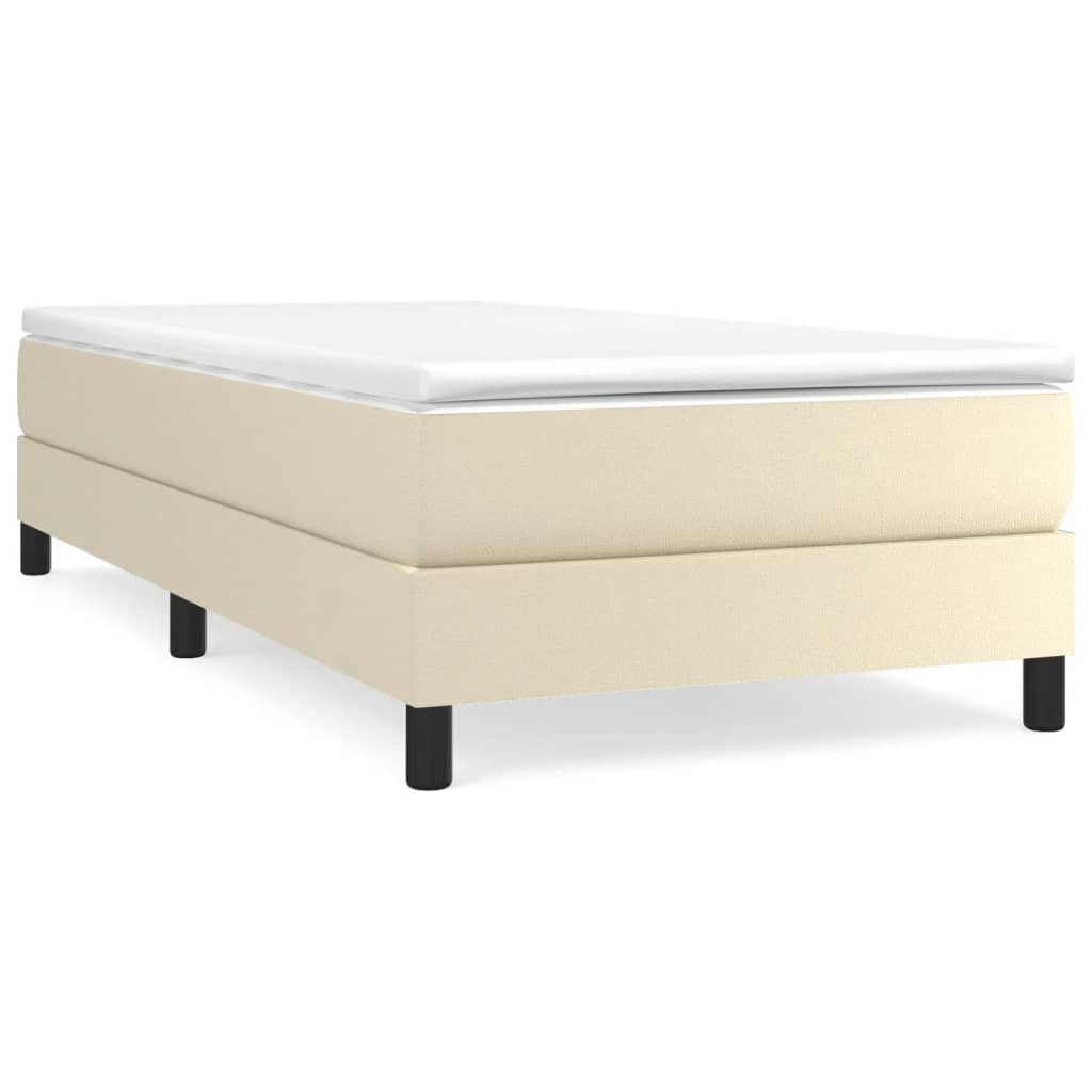 Krevet s oprugama i madracem krem 80 x 200 cm od umjetne kože