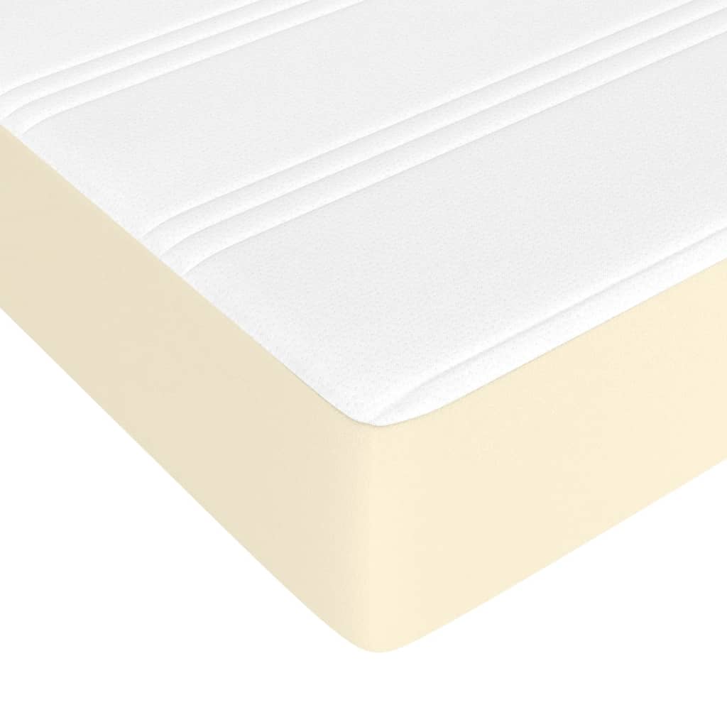 Krevet s oprugama i madracem krem 80 x 200 cm od umjetne kože