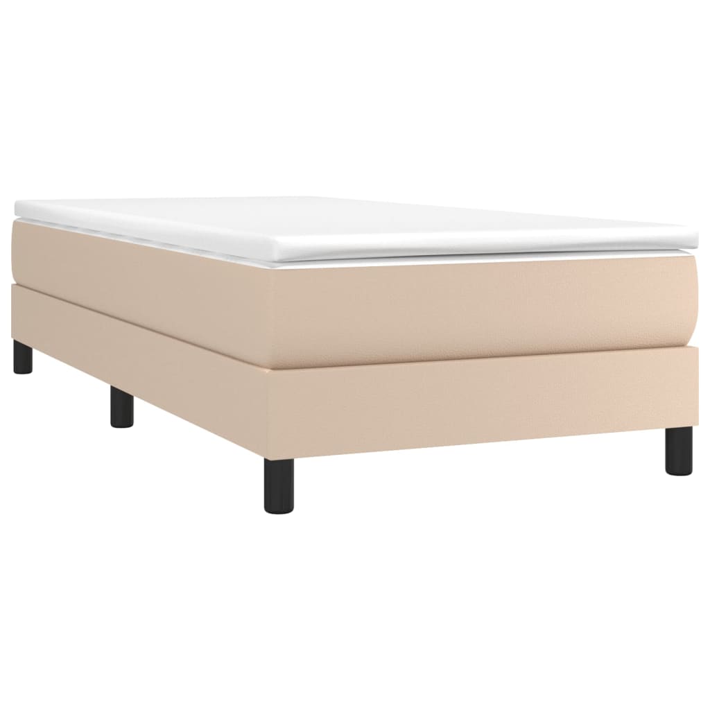 Krevet s oprugama i madrac cappuccino 80x200 cm od umjetne kože