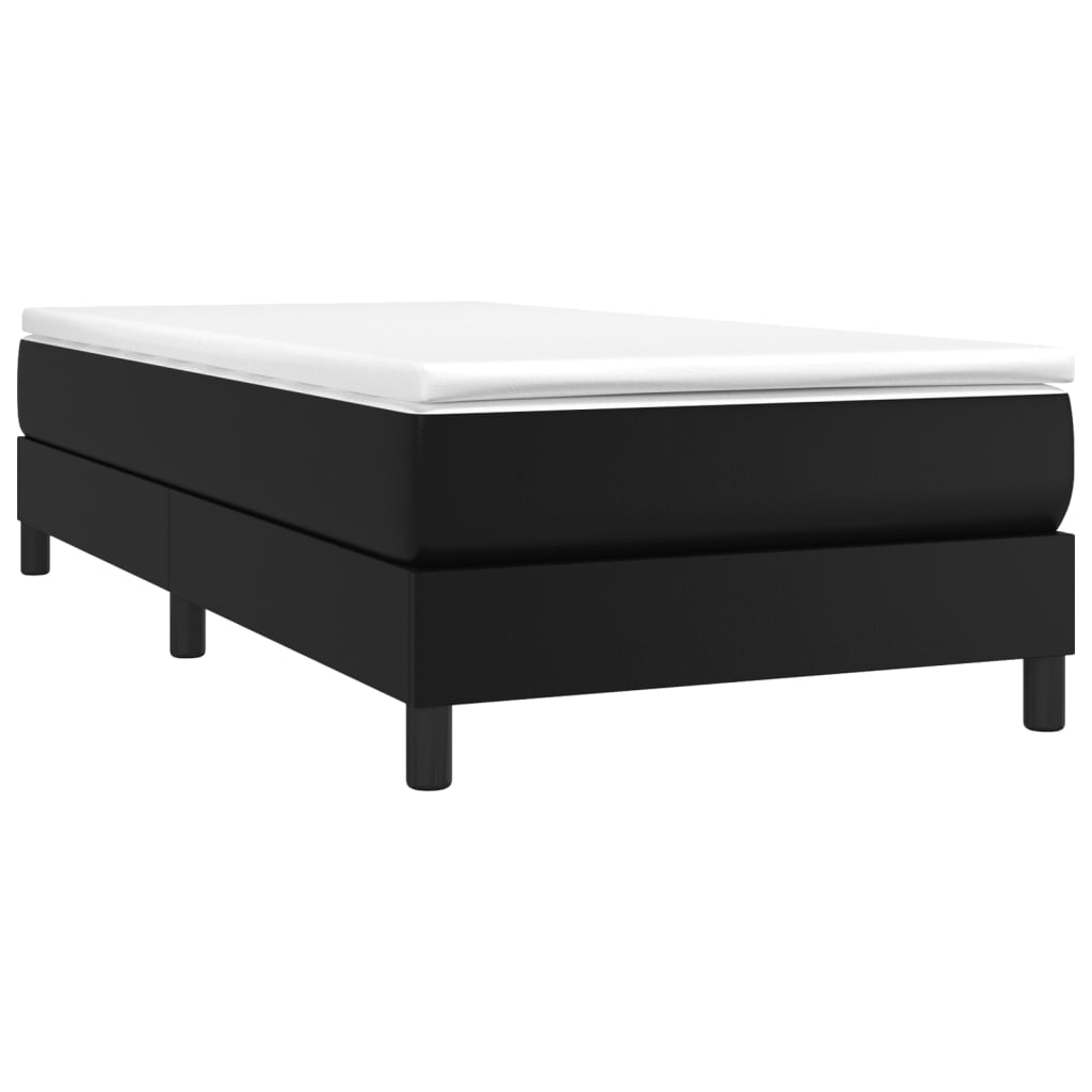 Krevet s oprugama i madracem crni 90x190 cm od umjetne kože