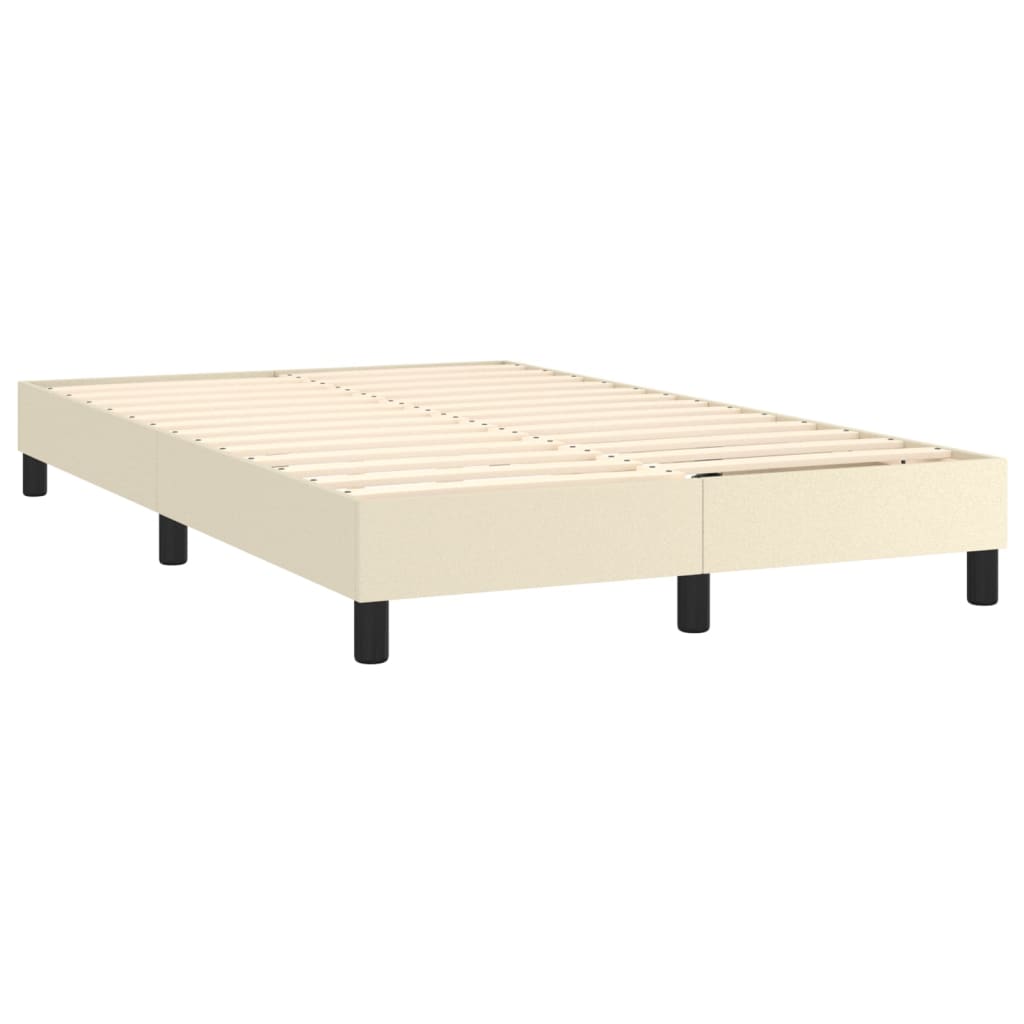 Krevet s oprugama i madracem krem 120x200 cm od umjetne kože