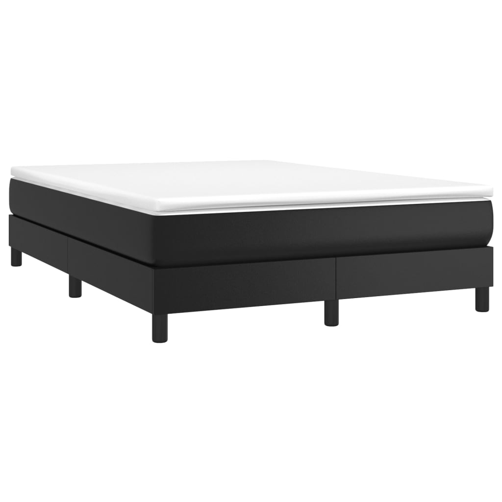 Krevet s oprugama i madracem crni 140 x 190 cm od umjetne kože