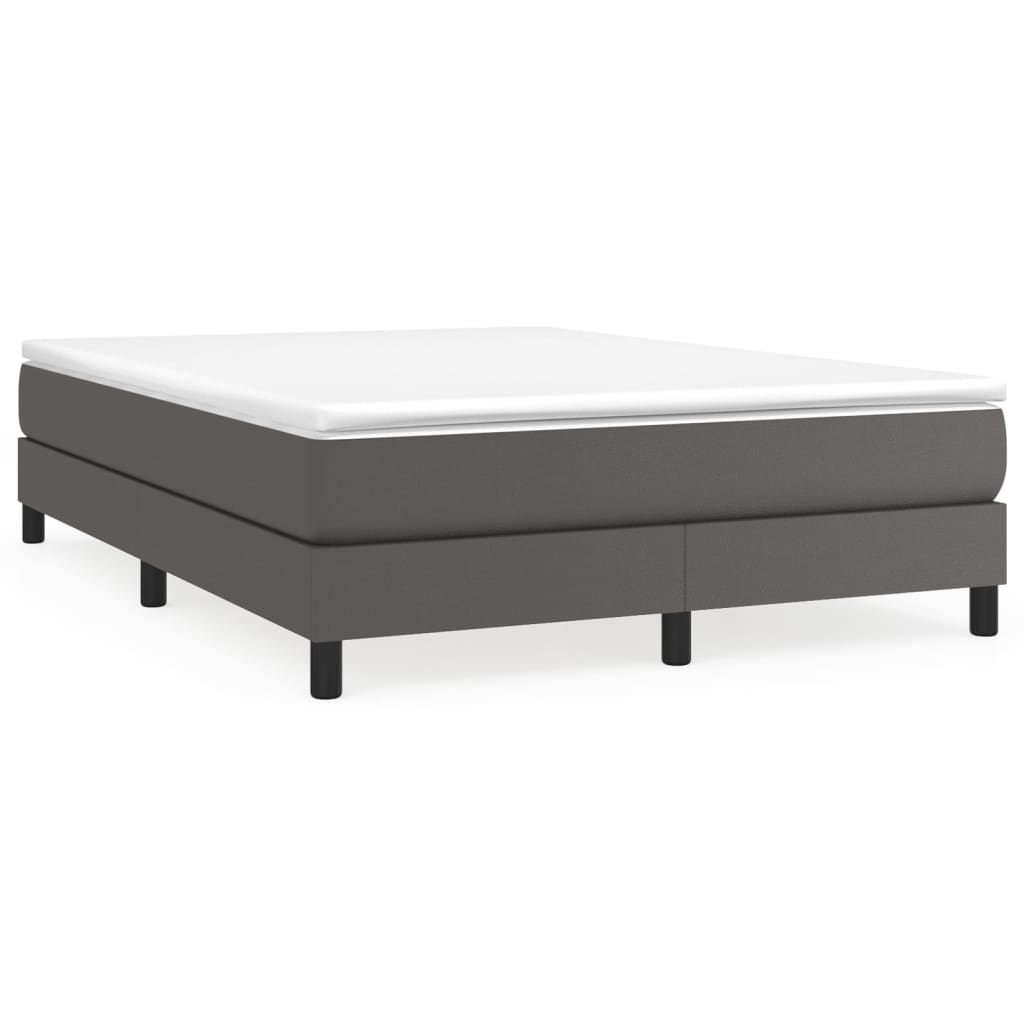 Krevet s oprugama i madracem sivi 140x190 cm od umjetne kože