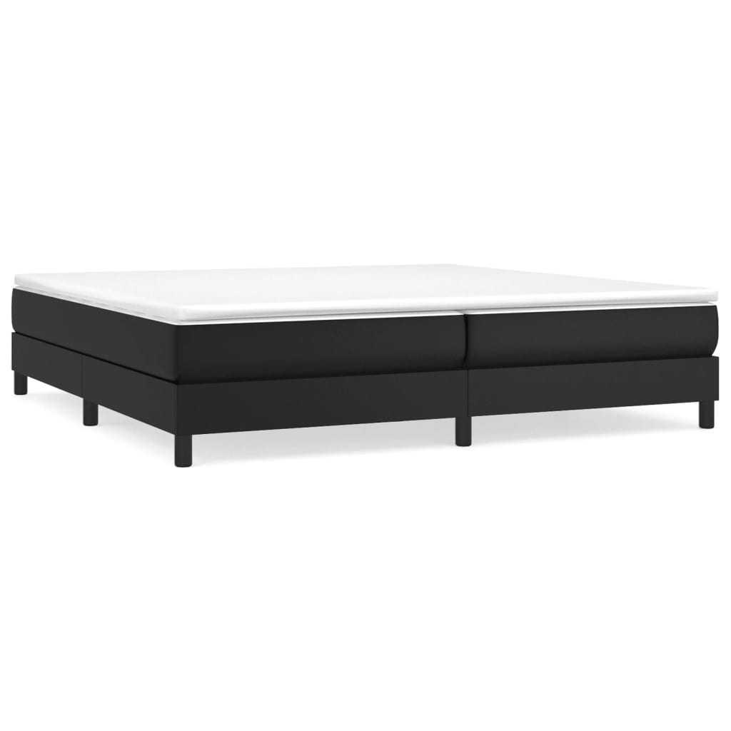 Krevet s oprugama i madracem crni 200x200 cm od umjetne kože