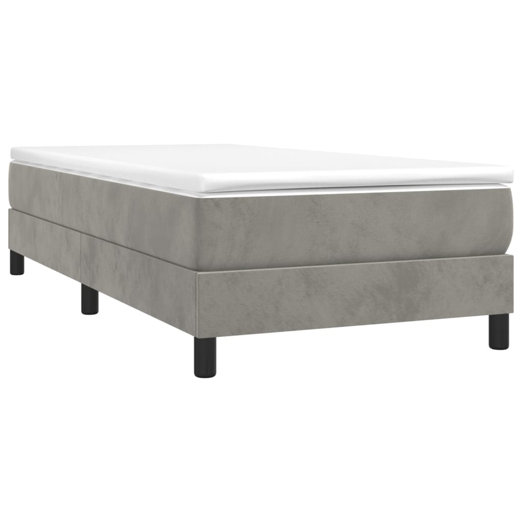 Box spring krevet s madracem svjetlosivi 80 x 200 cm baršunasti