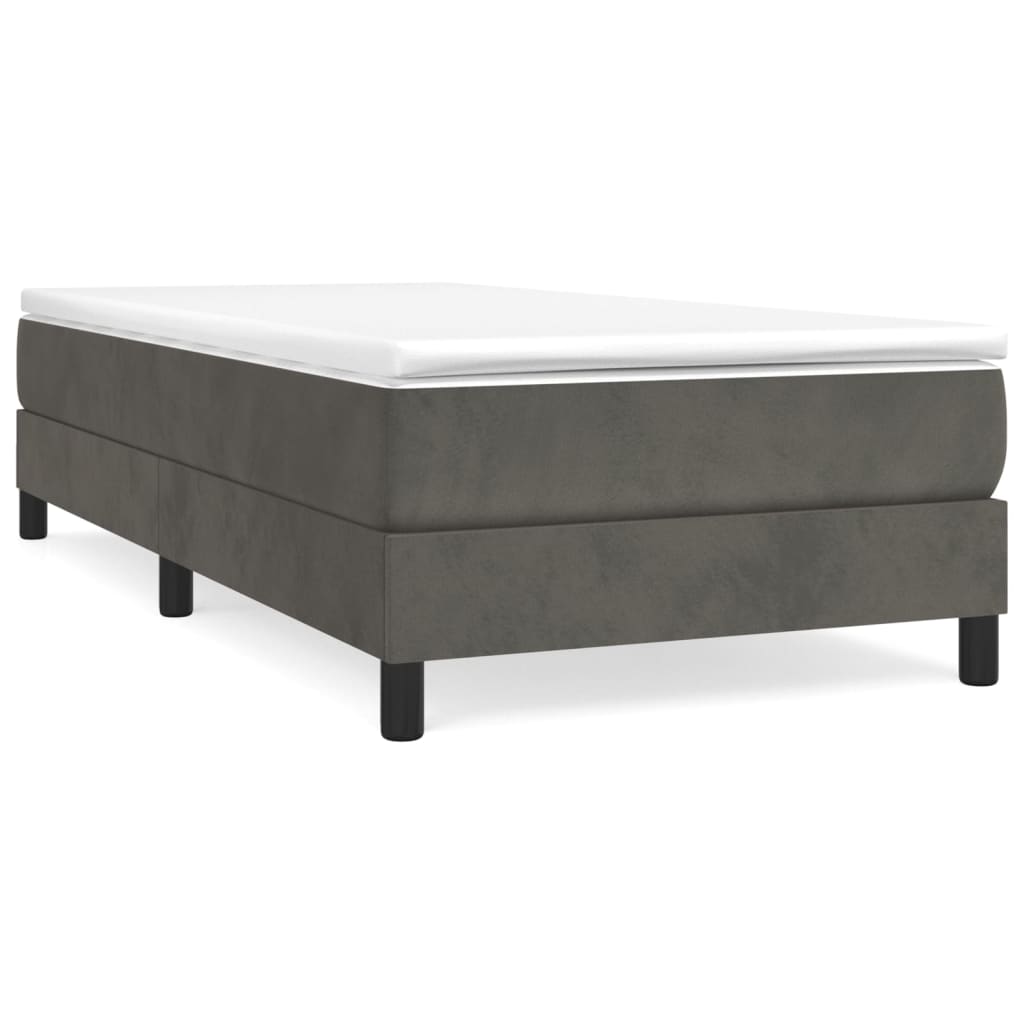 Box spring krevet s madracem tamnosivi 80 x 200 cm baršunasti